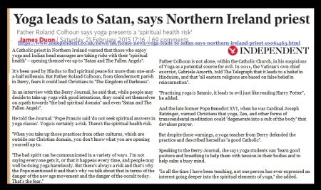 Yoga leads to Satan, says Northern Ireland priest